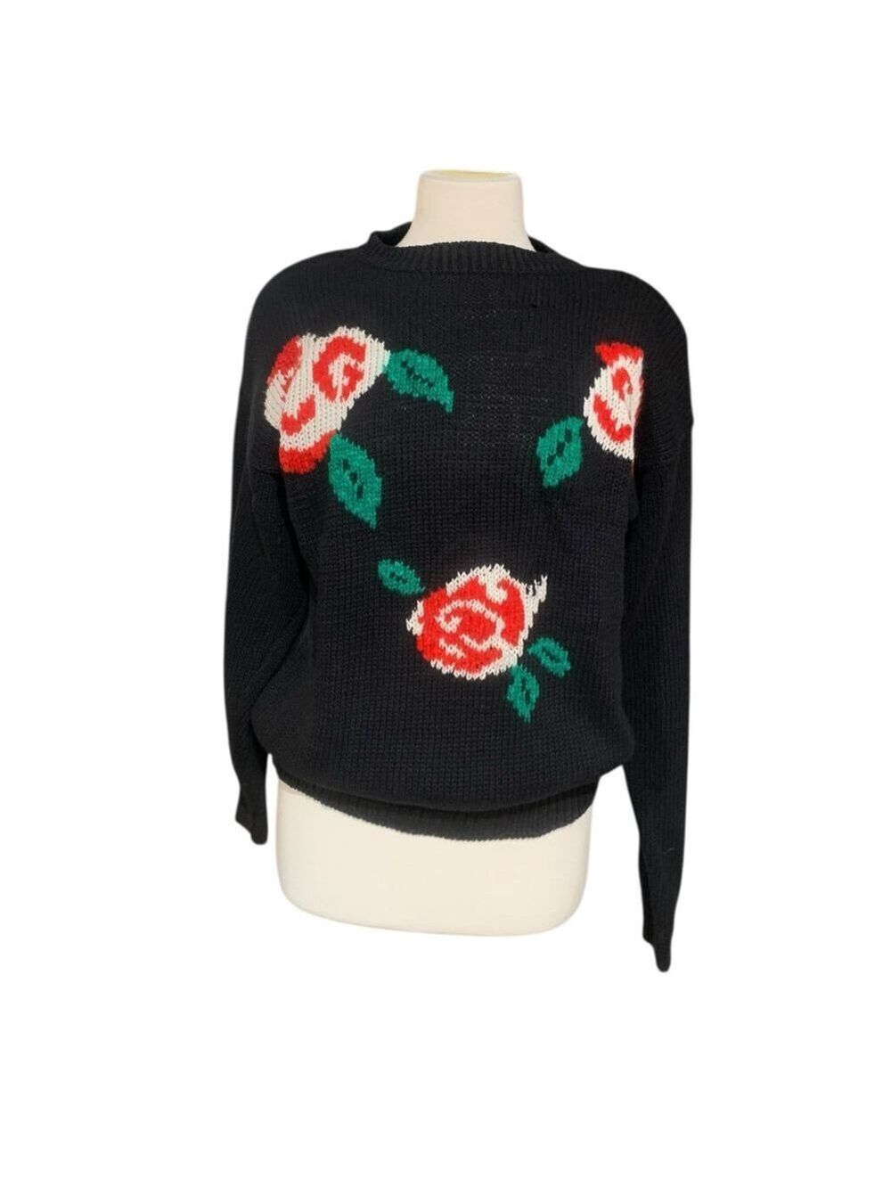Vintage 90’s Bristol Court rose pattern knit sweater size M